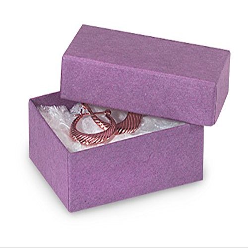 2-7/16x1-5/8x13/16" PURPLE JewelryMatte Kraft w/Non-Tarnishing Cotton (1 unit, 100 pack per unit.)
