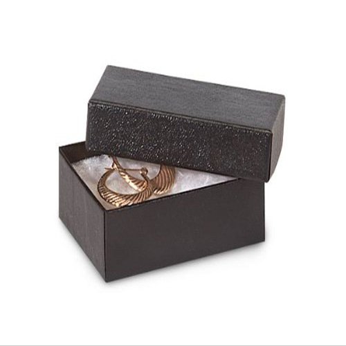 2-7/16x1-5/8x13/16" BLACK JewelryEMBOSSED Boxes w/ Non-Tarnish (1 unit, 100 pack per unit.)