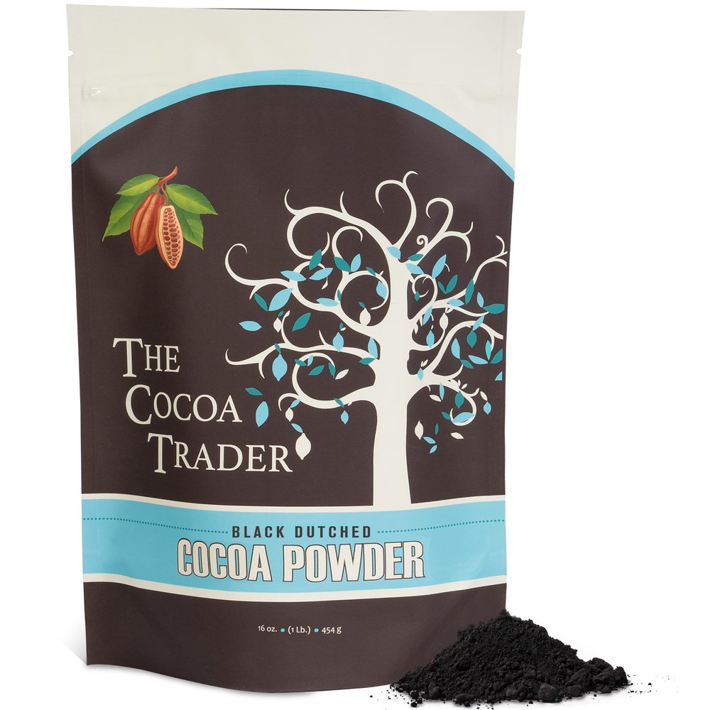 Black Cocoa Powder for Baking (1 lb) Dutch Processed Dark Cocoa Powder, Alkalized, Unsweetened Chocolate Flavor | Natural Food Coloring Substitute | Vegan, Gluten & Sugar-Free, Keto Friendly