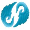 CloseoutWarehouse Acrylic Angel Wings Glow in The Dark Light Blue Earplugs Size 4G view 1