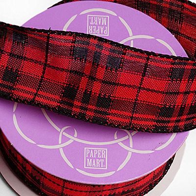 1-1/2" X 10 Yards Christmas Plaid Ribbon
