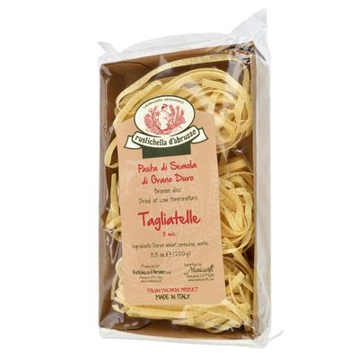 Rustichella d'Abruzzo Tagliatelle Pasta 250g, Classic Italian Durum Wheat, Traditional Hand-Cut Style, Perfect for Bolognese & Cream Sauces
