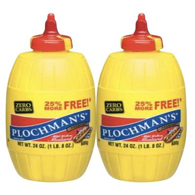Plochman's, Mustard, Yellow, Mild, 24oz Container (Pack of 2)