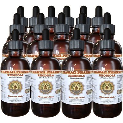Hawaii Pharm Rhodiola (Rhodiola Rosea) Liquid Extract, Tincture, Herbal Supplement, Made in USA, 15x4 fl.oz
