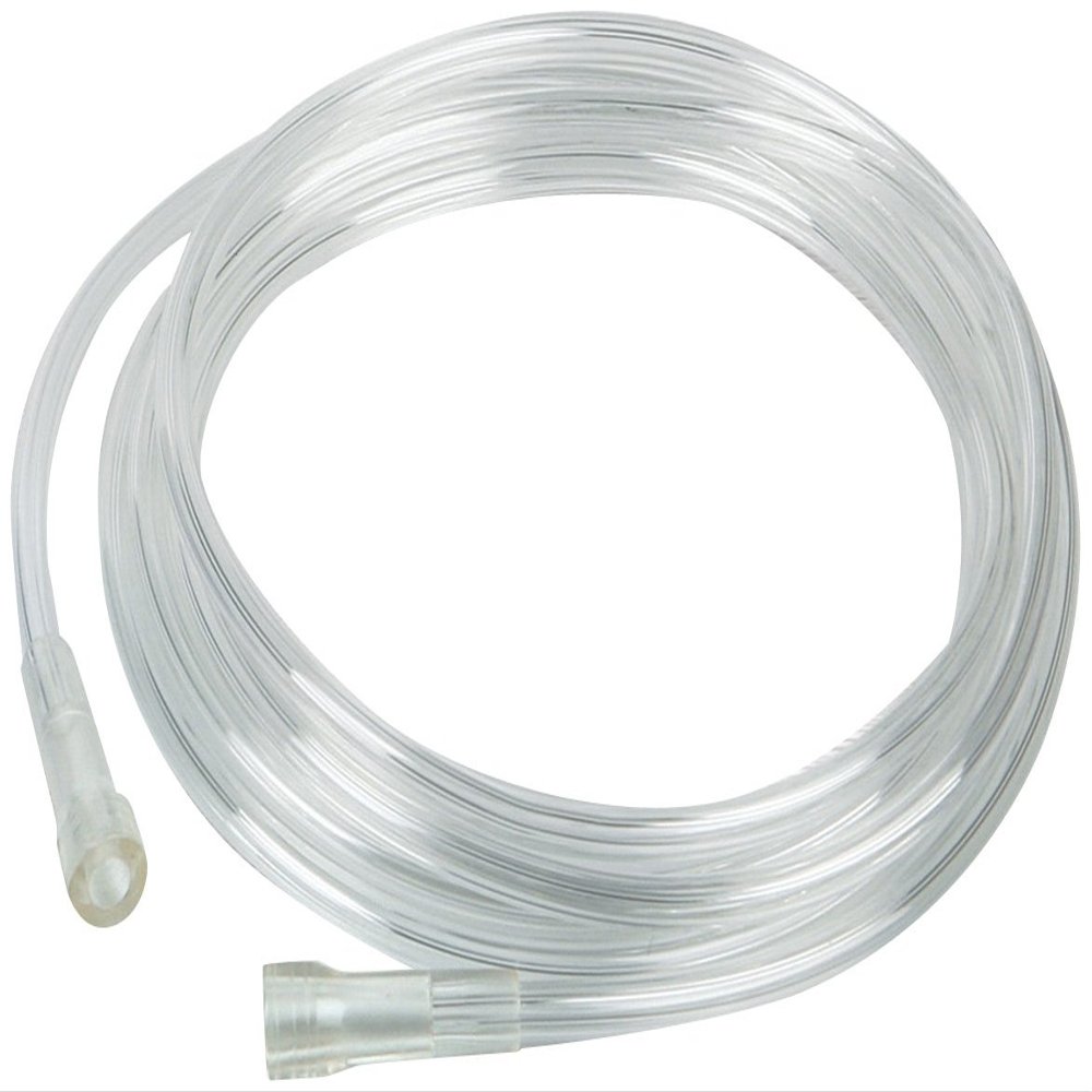 Medline Clear Crush-Resistant Oxygen Tubing, 25', Universal Connector - High-Quality Medical Supplies, Pack of 25