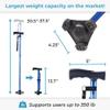 HurryCane Freedom Edition Foldable Walking Cane With T Handle - Enhanced Mobility Support - Patented SteadiGrip Base - Adjustable Height - Lightweight Foldable Design - Blue view 4