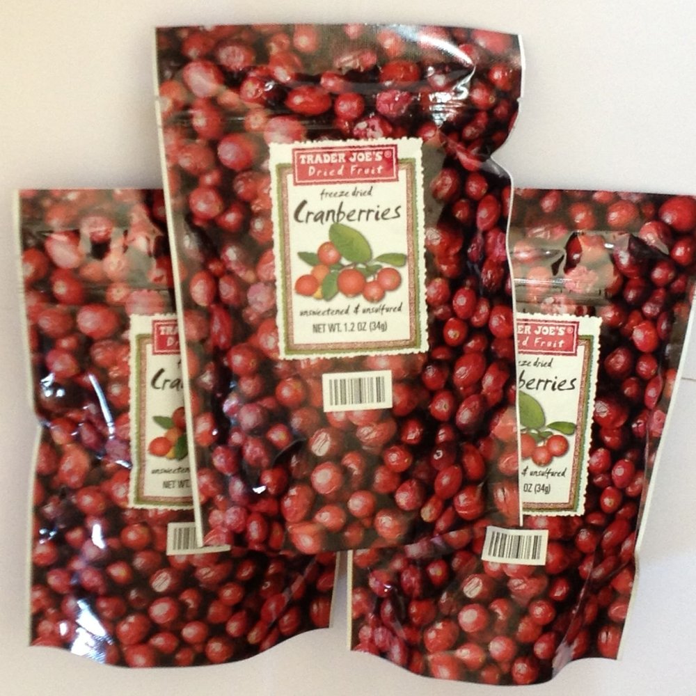 3 Pack Trader Joe's Freeze Dried Cranberries 1.2oz