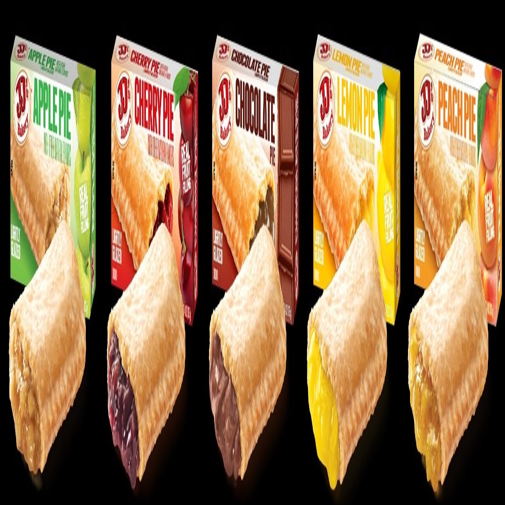 JJ's Bakery Lightly Glazed Snack Pies 4oz (Sampler Pack of 12 with 5 Different Flavors)