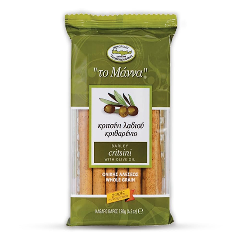 Barley Traditional Greek Kritsini From Creta with Olive Oil 120g 4.2 Oz