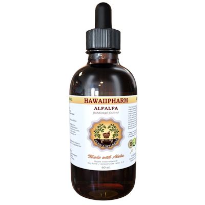 HawaiiPharm Alfalfa Liquid Extract, Organic Alfalfa (Medicago Sativa) Dried Leaf Tincture Supplement 4 oz