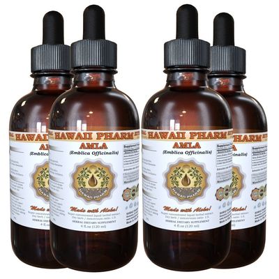 Amla Liquid Extract, Organic Amla (Emblica Officinalis) Tincture Supplement 4x4 oz