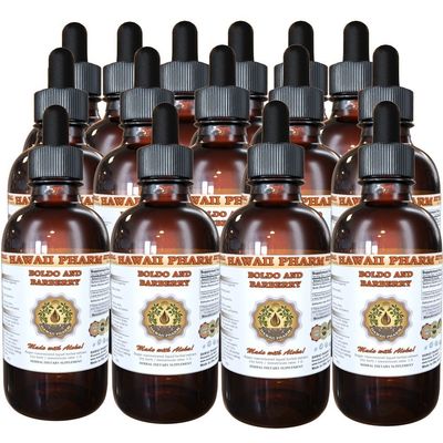 Boldo and Barberry Liquid Extract, Boldo (Peumus boldus) and Organic Barberry (Berberis vulgaris) Tincture Supplement 15x4 oz