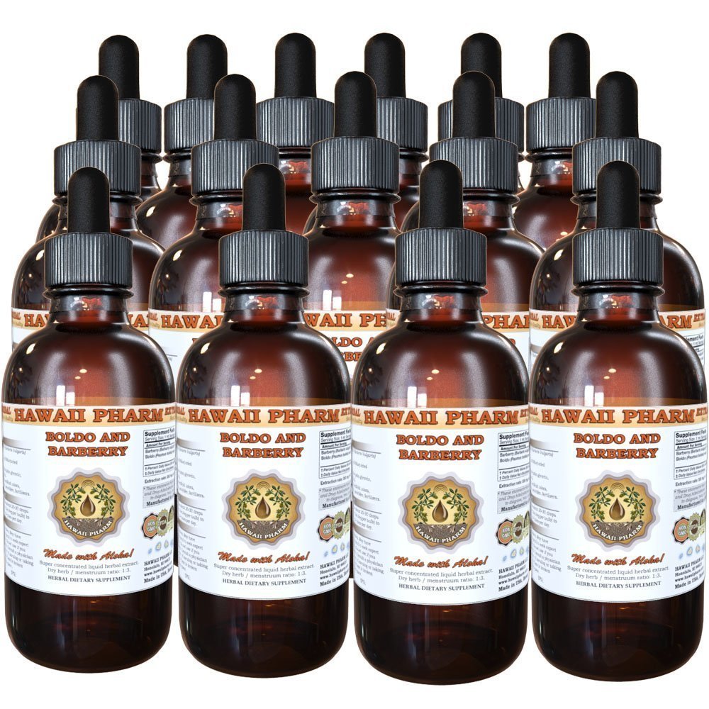 Boldo and Barberry Liquid Extract, Boldo (Peumus boldus) and Organic Barberry (Berberis vulgaris) Tincture Supplement 15x4 oz