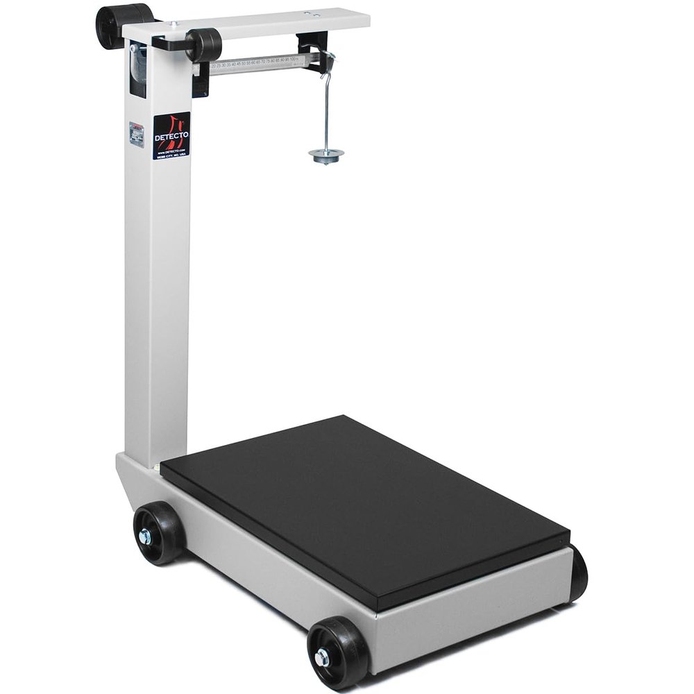 Detecto 854F50K Portable Mechanical Floor Scales, 19" x 28", 500 Kg Capacity
