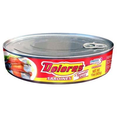 Dolores Sardines in Tomato Sauce, Canned Sardinas En Salsa De Tomate, 15oz, (Pack of 1)