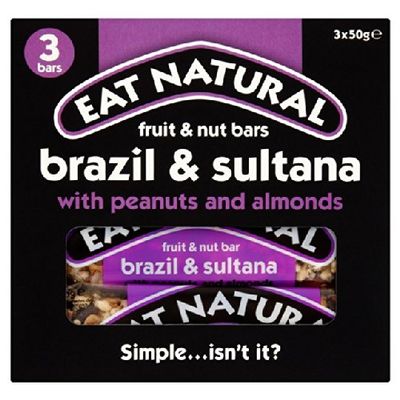 Eat Natural Brazils Nuts, Sultanas & Almonds Bars 3 x 50g