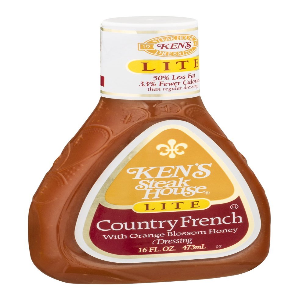 Ken's Steak House Lite Dressing Country French with Orange Blossom Honey Dressing 16 OZ (Pack of 6)
