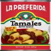 La Preferida Beef & Pork Tamales (Hearty Mexican Canned Tamales in Red Sauce)  No Artificial Colors or Preservatives, Just Heat and Enjoy, 15oz (Pack of 24) view 3
