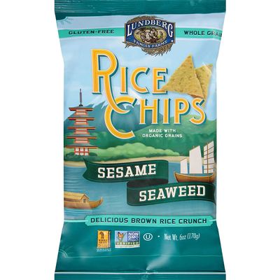 Lundberg Family Farms Sesame Seaweed Rice Chips - Case of 12 - 6 oz.