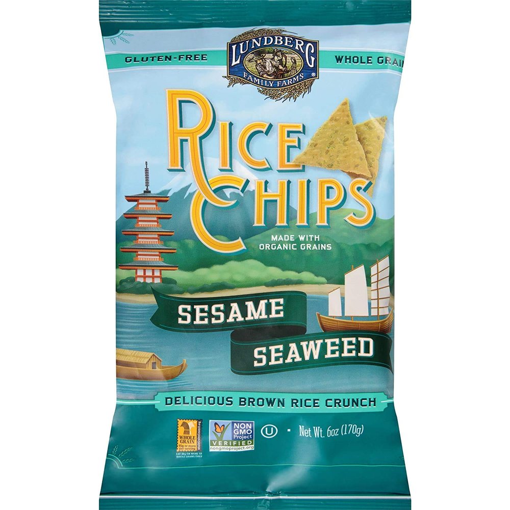 Lundberg Family Farms Sesame Seaweed Rice Chips - Case of 12 - 6 oz.