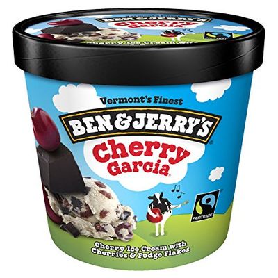 Ben & Jerry's - Vermont's Finest Ice Cream, Non-GMO - Fairtrade - Cage-Free Eggs - Caring Dairy - Responsibly Sourced Packaging, Cherry Garcia, Pint (16 Count)