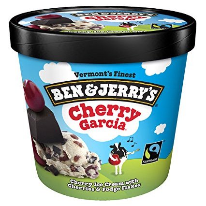 Ben & Jerry's - Vermont's Finest Ice Cream, Non-GMO - Fairtrade - Cage-Free Eggs - Caring Dairy - Responsibly Sourced Packaging, Cherry Garcia, Pint (16 Count)