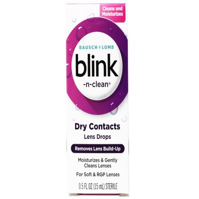 Blink-n-Clean Lens Drops for Soft & RGP Lenses, 0.5 Fluid Ounces (1 Pack)