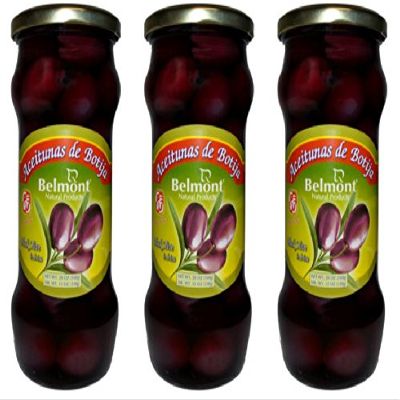 Belmont Aceituna De Botija Black Olives in Brine 3 Pack - 20 Oz. ea by Belmont