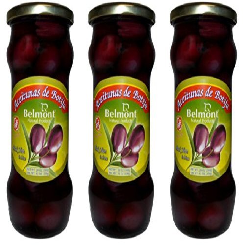 Belmont Aceituna De Botija Black Olives in Brine 3 Pack - 20 Oz. ea by Belmont