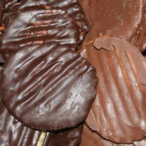 Chocolate Covered Potato Chips (No-Melt Guarantee) (Mix of Both Dark & Milk Chocolate, One Pound)