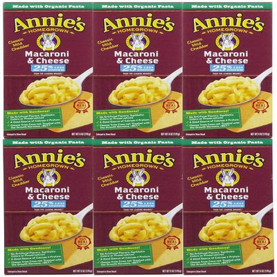 Annie's Homegrown Lower Sodium Macaroni & Cheese, 6 oz, 6 pk