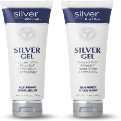 Silver Biotics First Aid Healing & Soothing Gel | Advanced SilverSol Technology | Amazing for Healing Skin from Scars, Burns, Wounds, Blemishes & More | 20ppm | 4 Oz (Pack of 2)