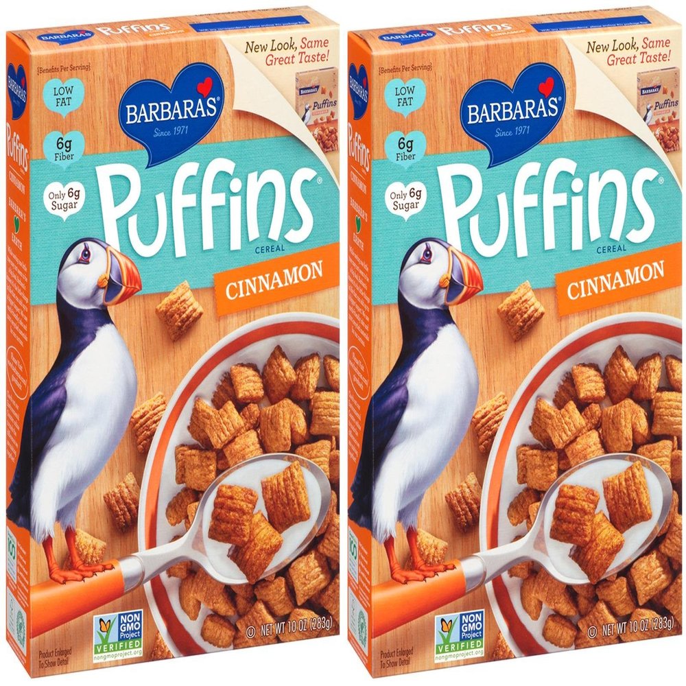 Barbara's Barbaras Puffins Cinnamon, 10 oz, 2pk