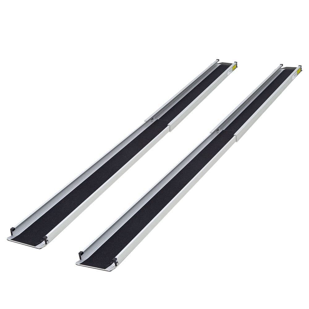 5.5'-10' Silver Spring Adjustable Mobility Telescoping Track Ramps for Wheelchairs and Scooters, 600 lbs. Capacity