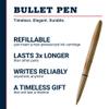 Fisher Space Pen Brass Alloy Bullet Pen, Pressurized Ballpoint Pen, Compact Pocket Size, Writes Upside Down and in Extreme Temperatures, Smooth Black Ink, Medium Point, Gift Box, Made in the USA view 2