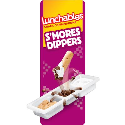 Lunchables S'mores Dippers Snack Pack with Honey Graham Sticks (Milk Chocolate Chips & Marshmallow Creme, 12 ct Pack, 2.3 oz Trays)