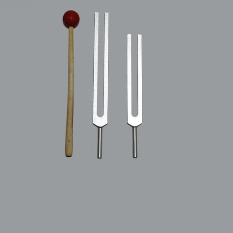 High Ohm Tuning Fork Set 272.2 Hz & 544.4 Hz with Free Mallet Activator
