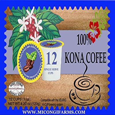 100% Kona Coffee Single K-cup (French Vanilla, 12CNT)