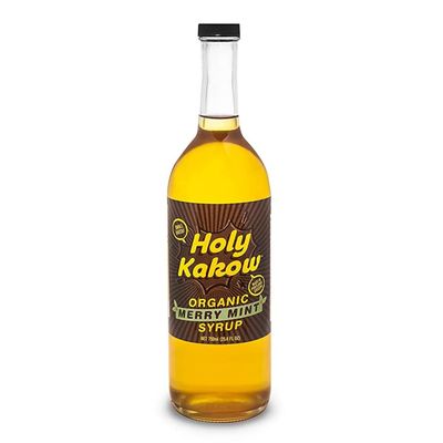 Holy Kakow Cafe Organic Mint Syrup - Mint Syrup, Coffee Syrup, Organic Syrup for Coffee, Mint Syrup for Coffee, Add to Latte, Cocktail and Shake, Real Food Ingredients, Specific Flavor - 750ml