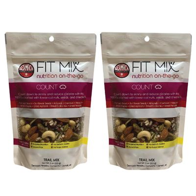 Germack - Fit Mix - Count - Sunflower Seeds, Pumpkin Seeds, Cashews, Almonds, Pistachios, Peaches, Apricots, Goji Berries, Apples and Cranberries - (Set of 2, 9oz bags)