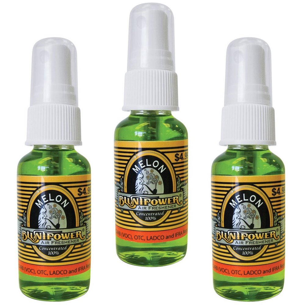 BluntPower (Melon, 3 Pack) Concentrated Air Freshener - Premium Oil Based Air Freshener Spray For Home and Car - Long-Lasting Bathroom Spray, Car Freshener, & Odor Eliminator Spray