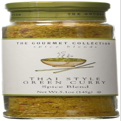 The Gourmet Collection Spice & Seasoning Blend, Thai Style Green Curry - Spicy & Sweet for Chicken, Vegetables, Fish: Grill Rub: 156 Servings.