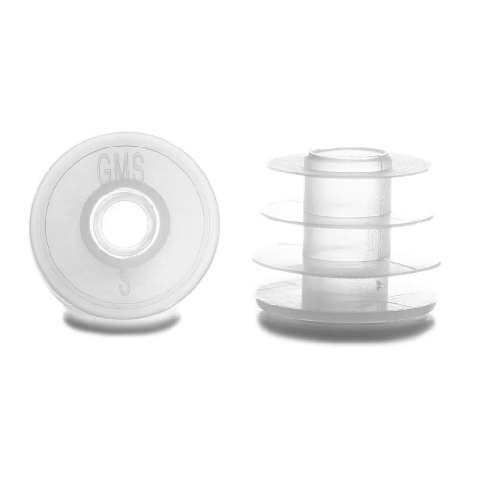 GMS Press in Bottle Adapter Plug for Oral Medication Syringes and Liquid Medication - Reusable BPA Free Plastic - Large, 24mm to 28mm for 12 and 16 oz Bottles (25 Count)