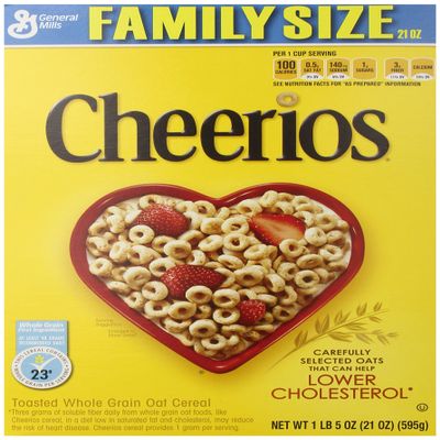 Cheerios, Breakfast Cereal, Gluten Free, Family Size, 21 oz. Cereal Box (Pack of 2)
