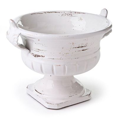 ACANTHUS COMPOTE WHITE, 14.25x12.25x11.5 Inches