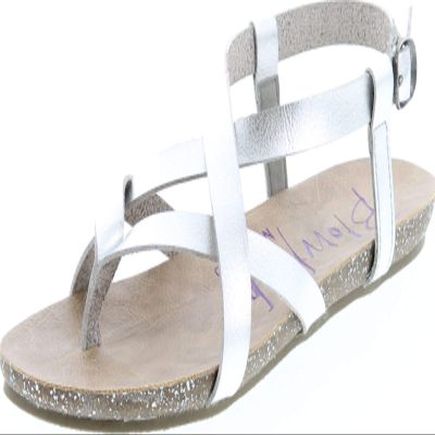 Blowfish Women's Granola Fisherman Sandal,Silver Dyecut Pu,7.5