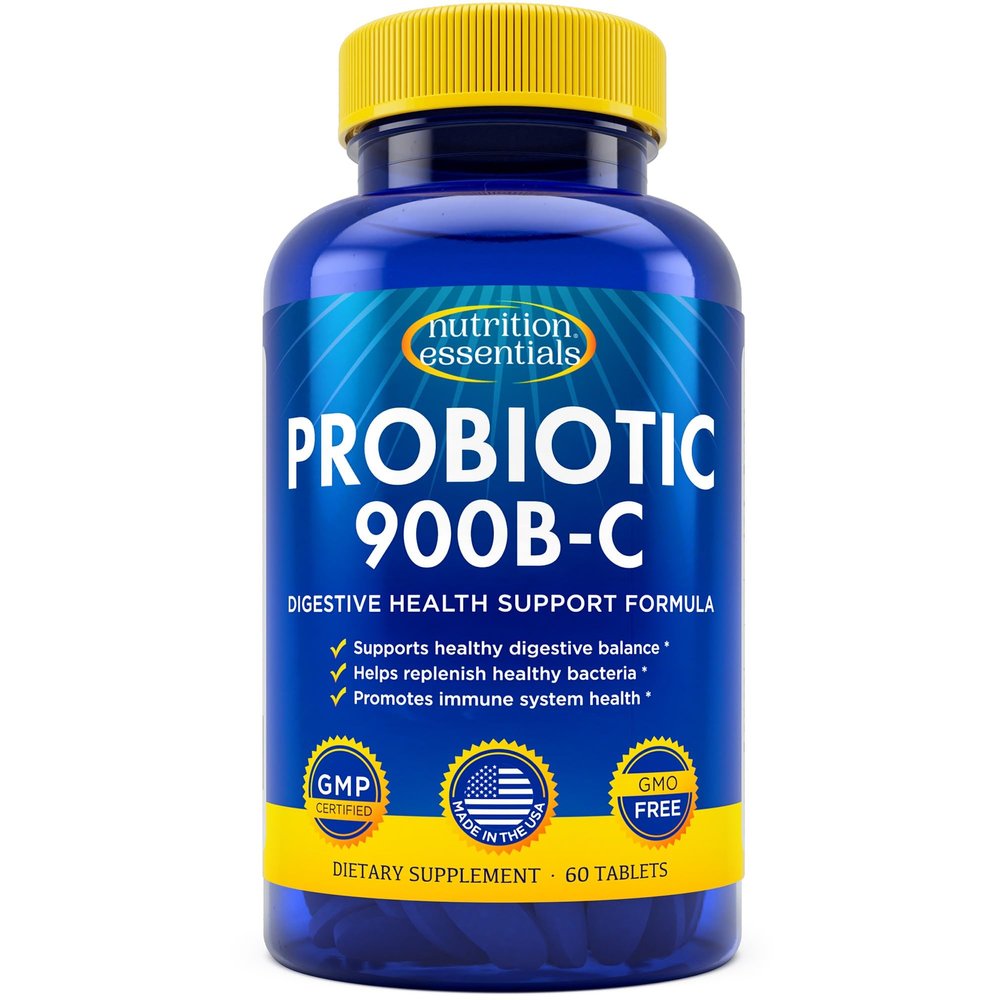 Nutrition Essentials Probiotics for Women and Men - with Lactase Enzyme and Prebiotic Fiber for Digestive Health - 80 Percent + More Potent Supplement for Gut Health Support - Vegan Formula