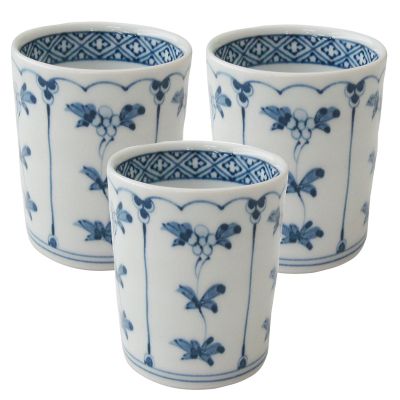 Hama Pottery Hasami Ware 323898 Takayama Pottery Buckwheat Chiyokuchi, 3 Pieces, Mixed Plants
