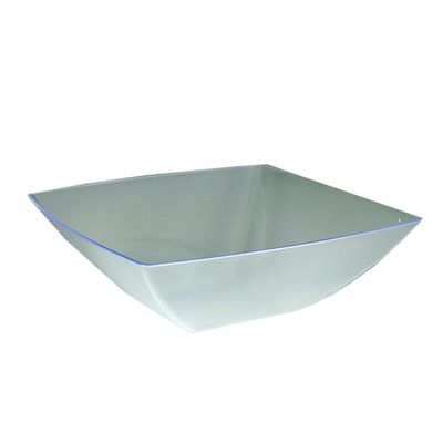 128 oz Square Plastic Clear Presentation Bowls 12 CT