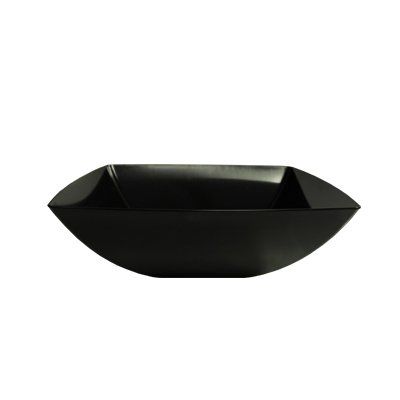 64 oz Square Plastic Black Presentation Bowls 12 CT
